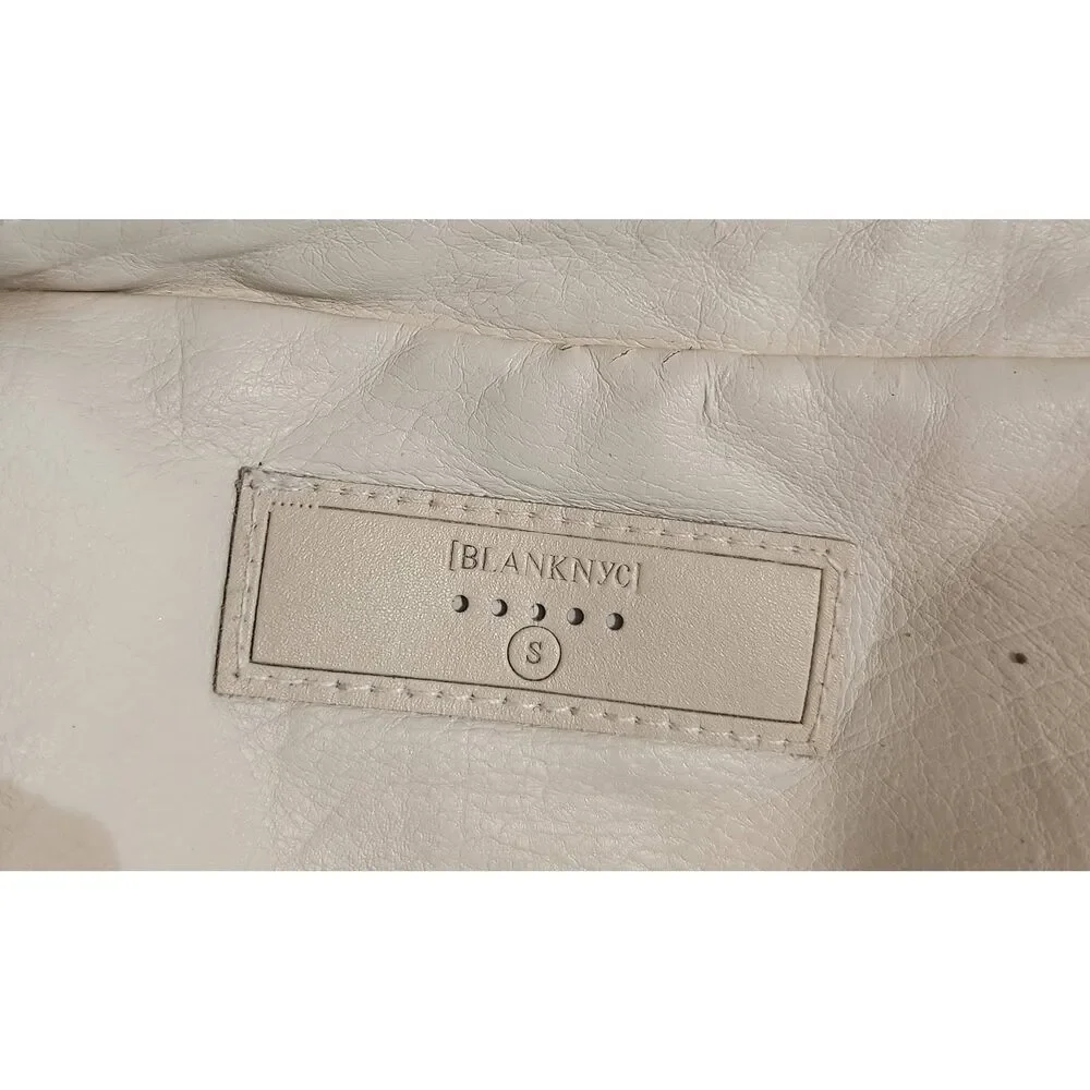 Blanknyc Embroidered Floral‎ Faux Leather Moto Jacket Size Small